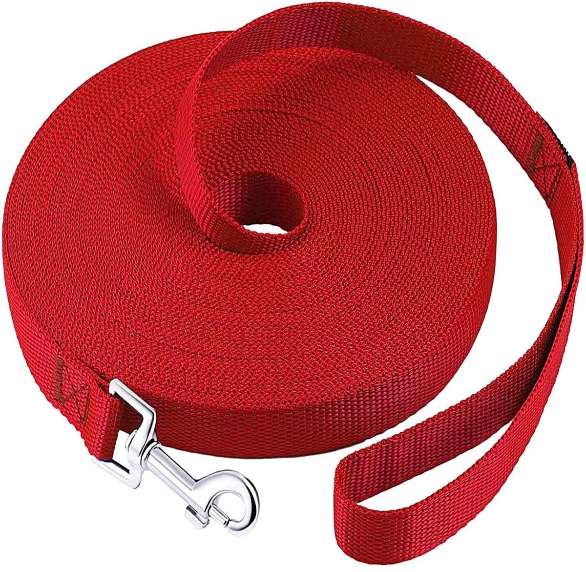 Dailygoods - Dailygoody - Hondenriem - Lange lijn honden - Duurzaam en comfortabel - Rood - Geschikt voor kleine tot grote honden - Trainingslijn 20m