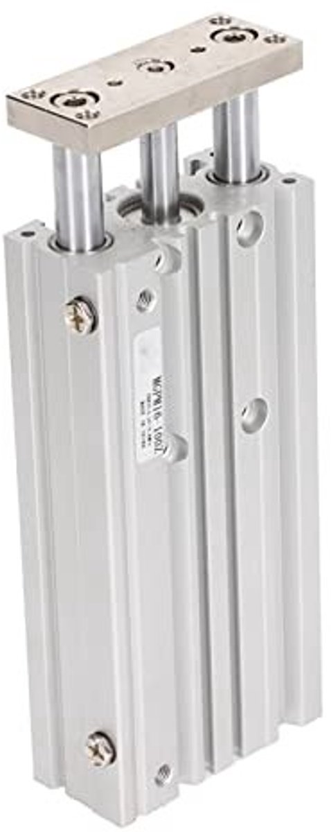 Dailygoods - Dailygoody - Dubbelwerkende Luchtcilinder - Pneumatische Cilinder 16mm Boring - Aluminium 100mm Slag - Geleidestangen - Voor Industrie en Automatisering