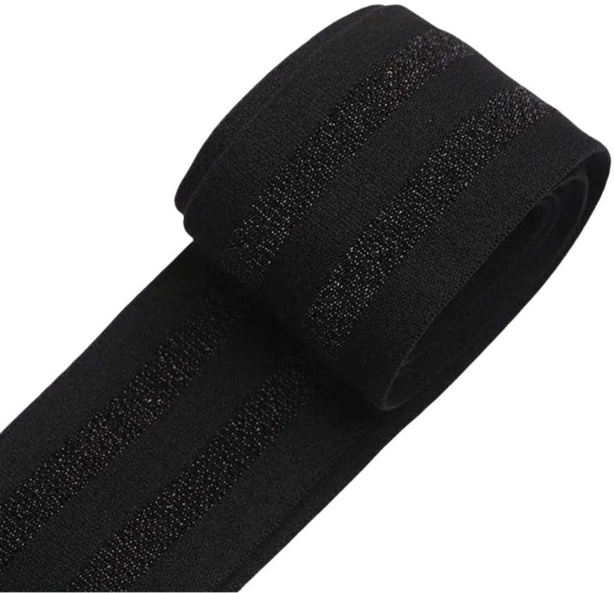 Dailygoods - Dailygoody - Elastische band - Stretchband voor kledingaccessoires - 3 m x 5 cm - Zwart en zwart - Ideaal voor doe-het-zelvers - Perfect voor tai