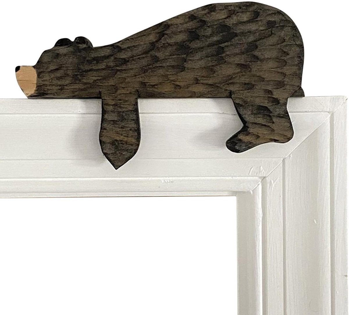 Houten Beer Decoratie - Deurkozijn Accent - Huis Verfraaien - Handgemaakt Design - 16 x 9 x 1 cm - Houtkleur