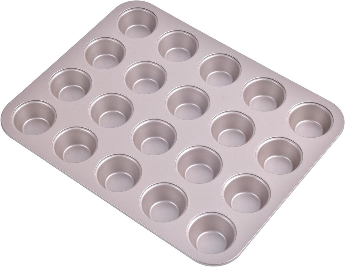 Mini Muffin Pan - Cupcake Bakvorm - Kleine Gebakjes Maken - Antiaanbaklaag - 12 Holtes - Champagne Goud