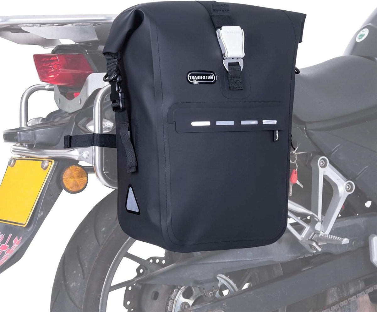 Motorfiets Fietstas - Zijtas Motor - Motorrijden Bagage - Snelle Afneembare Gesp - 30 Liter - Zwart