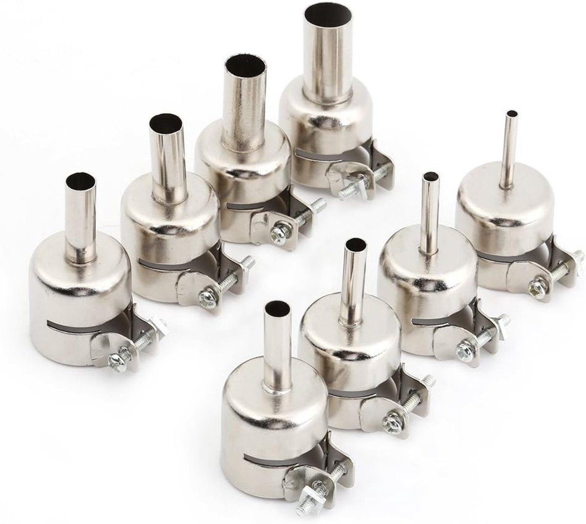 Set van 8 nozzles voor hete lucht reparatietools - Diverse maten 3 tot 12 mm voor precisiewerk