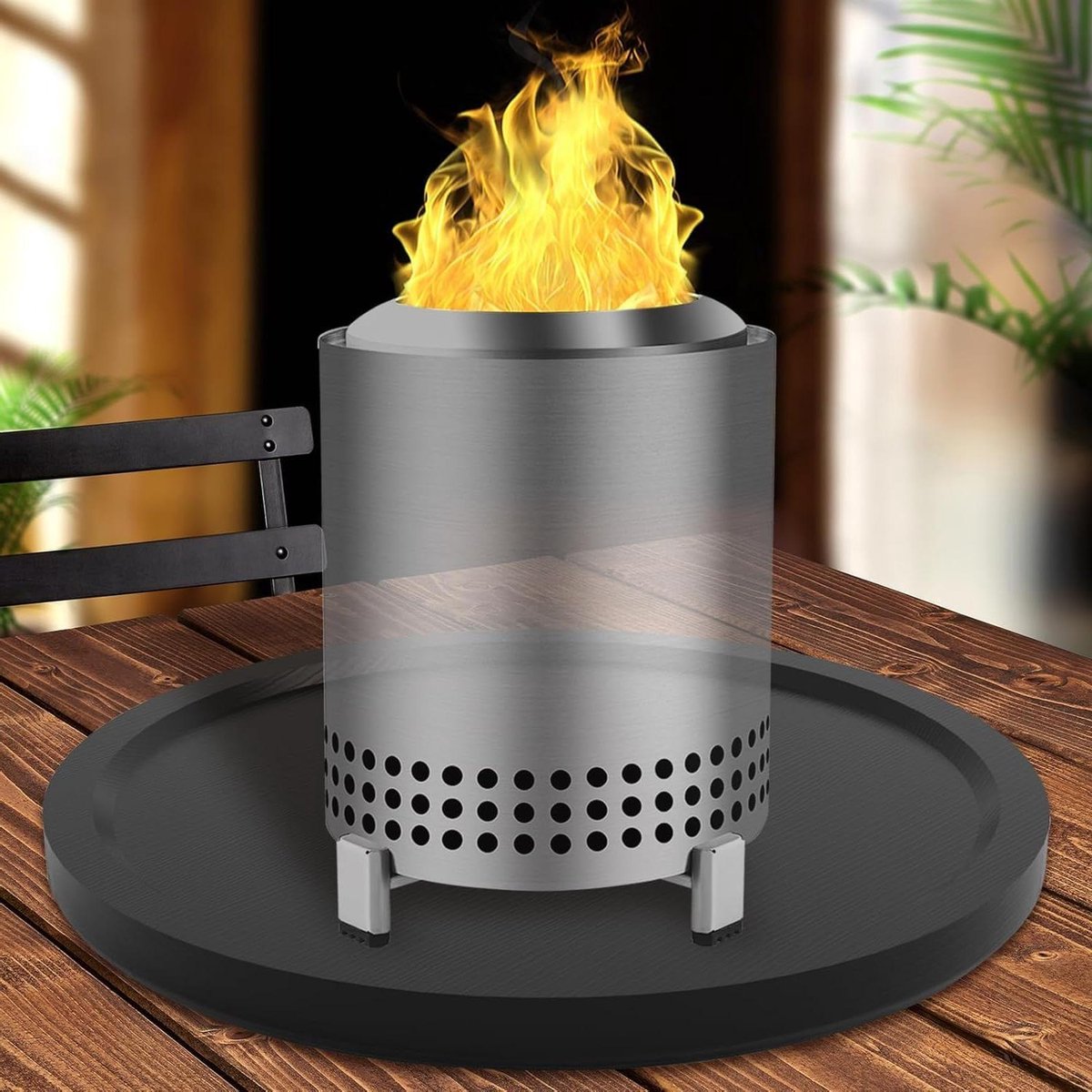 Tafelblad Vuurkorf Mat - Hittebestendige Onderlegger - Tafel Beschermen - Verdikt Bamboe Ontwerp - 25x25 cm - Houtkleur