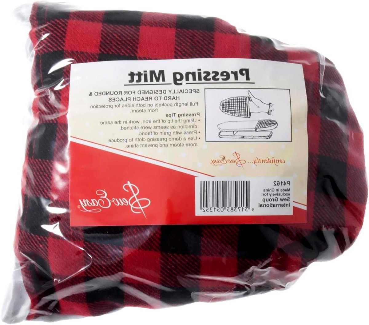 Strijk Handschoen - Pers Hulp - Nauwkeurig Strijken - Hittebestendige Vulling - One Size - Rood en Zwart