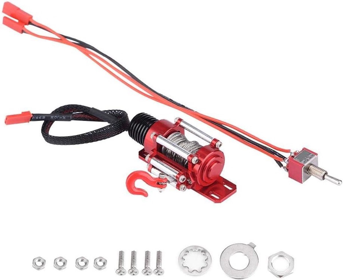 RC Lier voor Auto's, 1:10 Schaal, Geschikt voor Offroad Modellen, Metalen Elektrische Lier, Perfect voor Modelbouw en Avontuurlijke Auto Accessoires