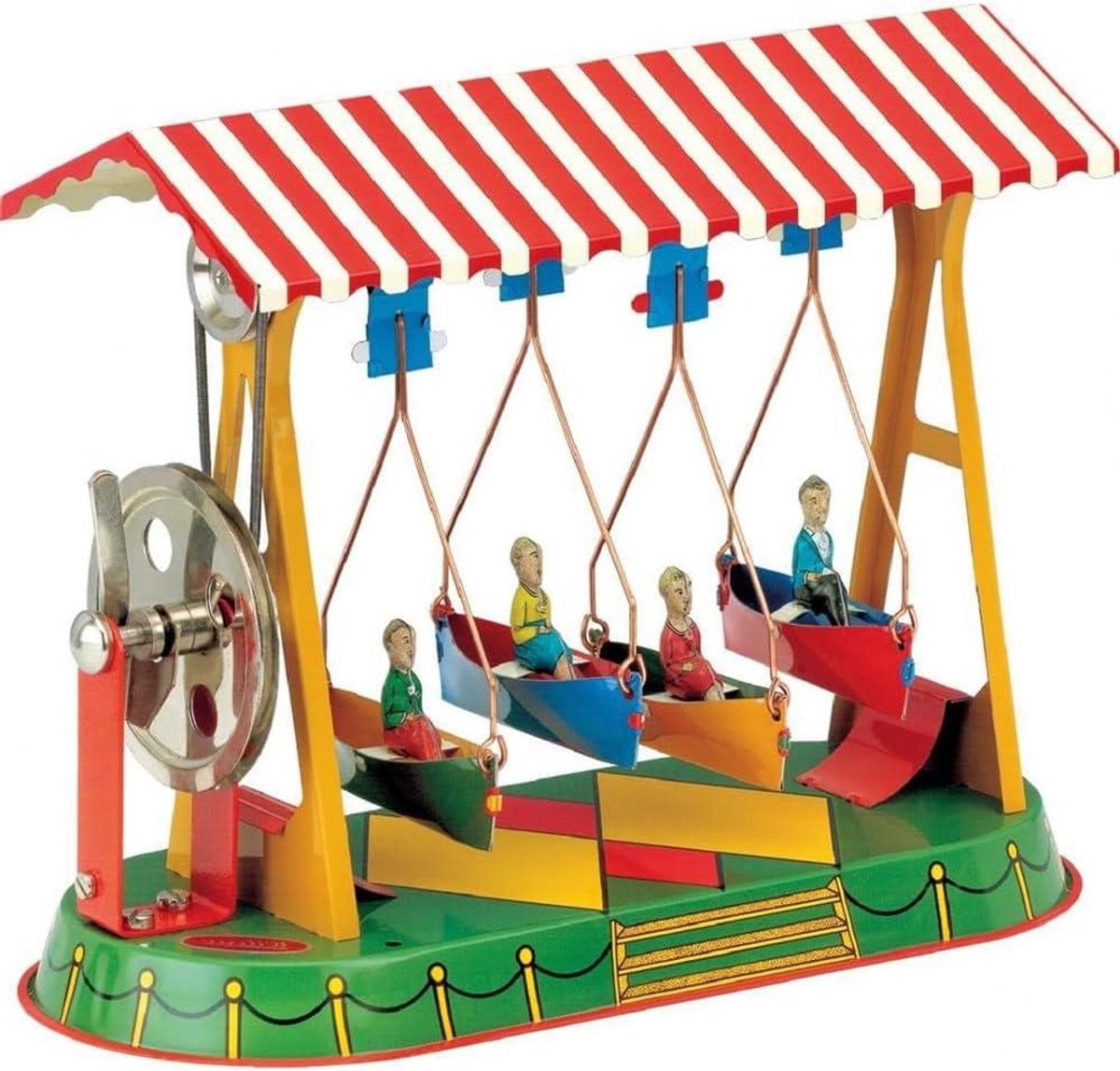 Scheepsslinger - Draaimolen model - Modelbouw decoratie - Vier schepen - 23 cm breed - Metaal