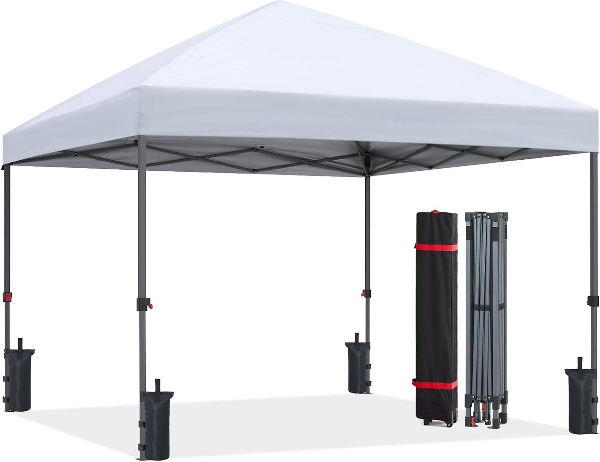 Pop-up Tuinhuisje - Feesttent Paviljoen - Buiten Evenementen - Versterkt Frame - 3x3m - Wit