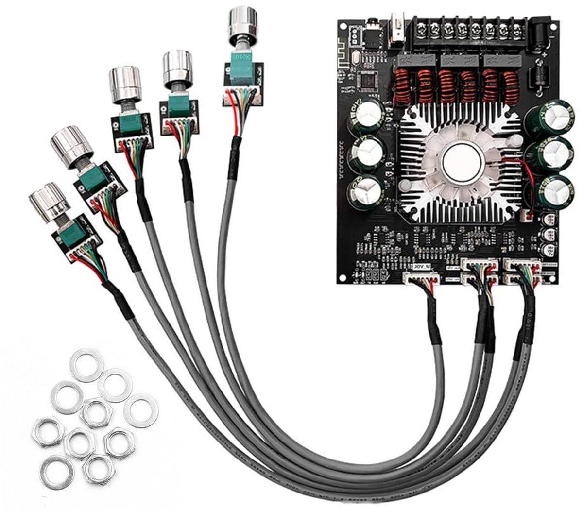 Krachtige Versterker - Audio Module - Muziek Streamen - 2.1 Kanaals Subwoofer - 160W x 2 - Blauw