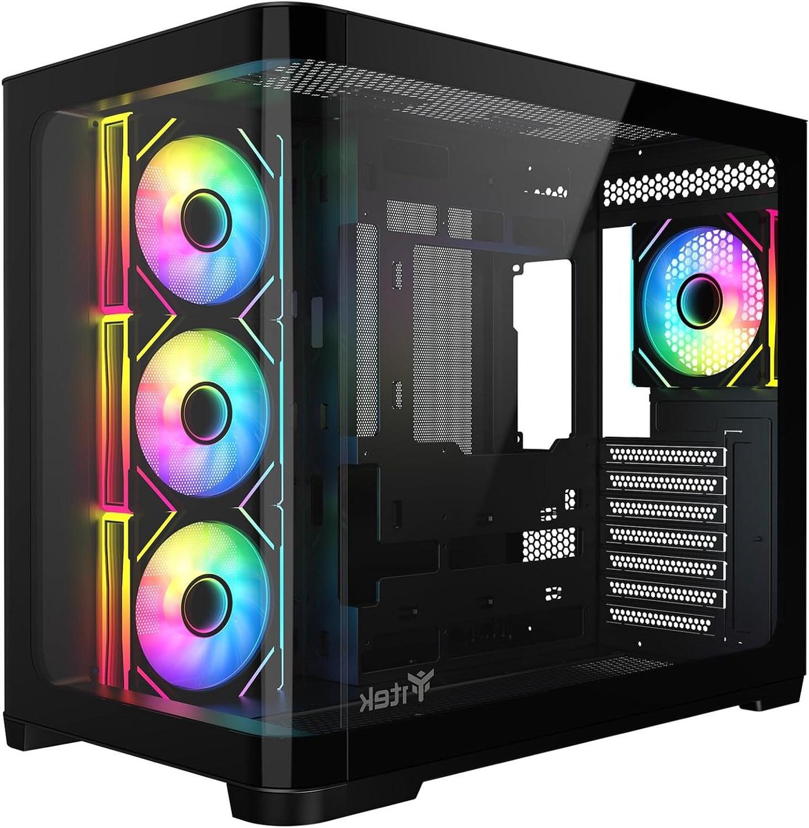 Gaming PC Behuizing - Computerkast Tower - Componenten Beschermen - Gehard Glas Panelen - ATX - Zwart