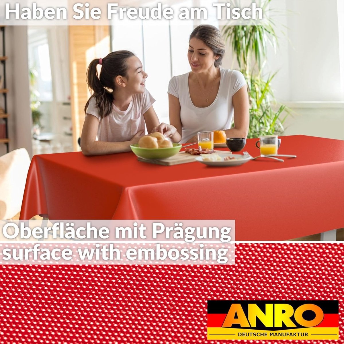 Tafelzeil - Afwasbaar kleed - Tafel beschermen - Op maat te knippen - 90 x 130 cm - Rood