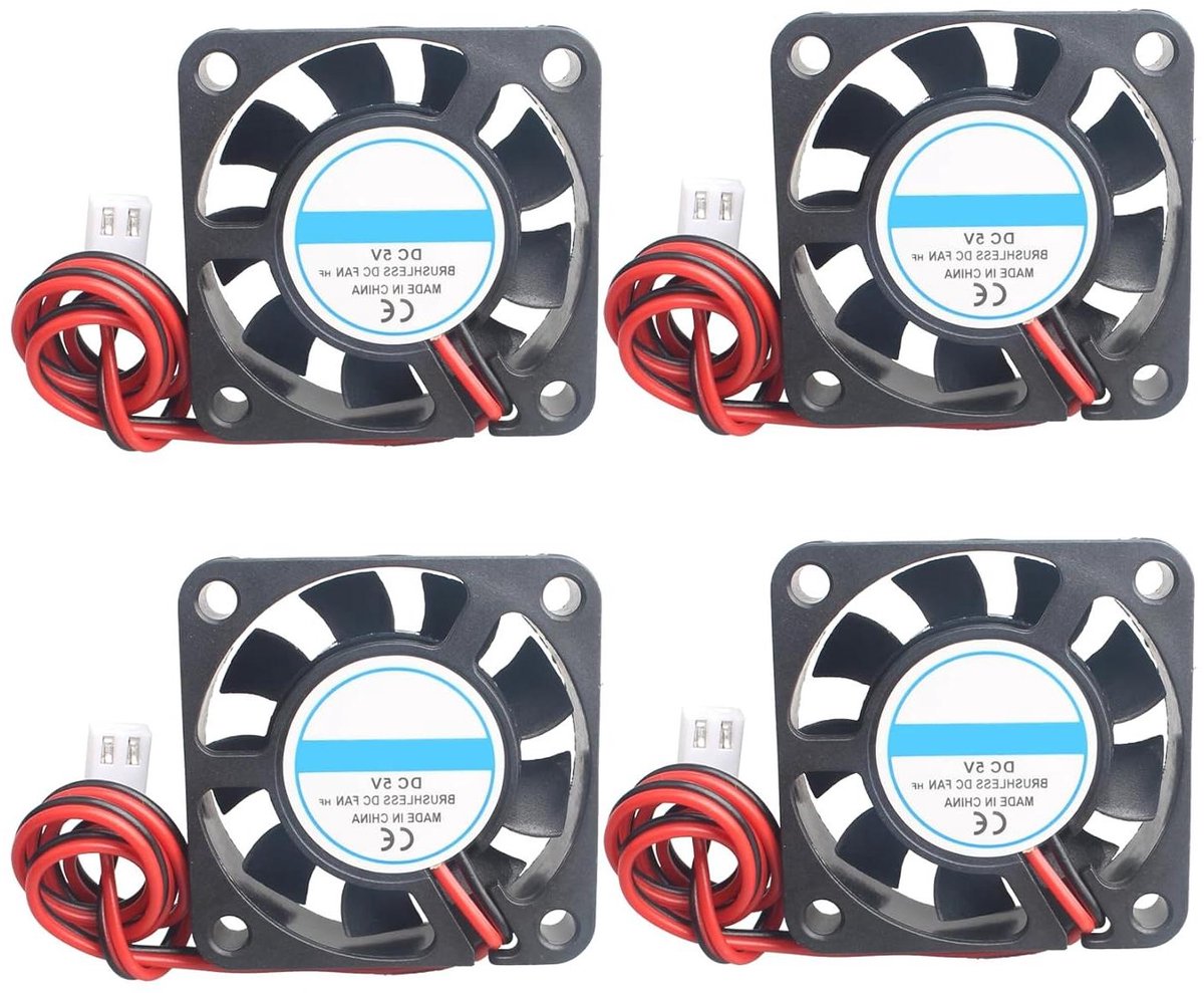 3D-printerventilator 4 stuks - Stille koelventilator - 3D-printer koelen - Borstelloze ventilator - 40x40x10mm - Zwart