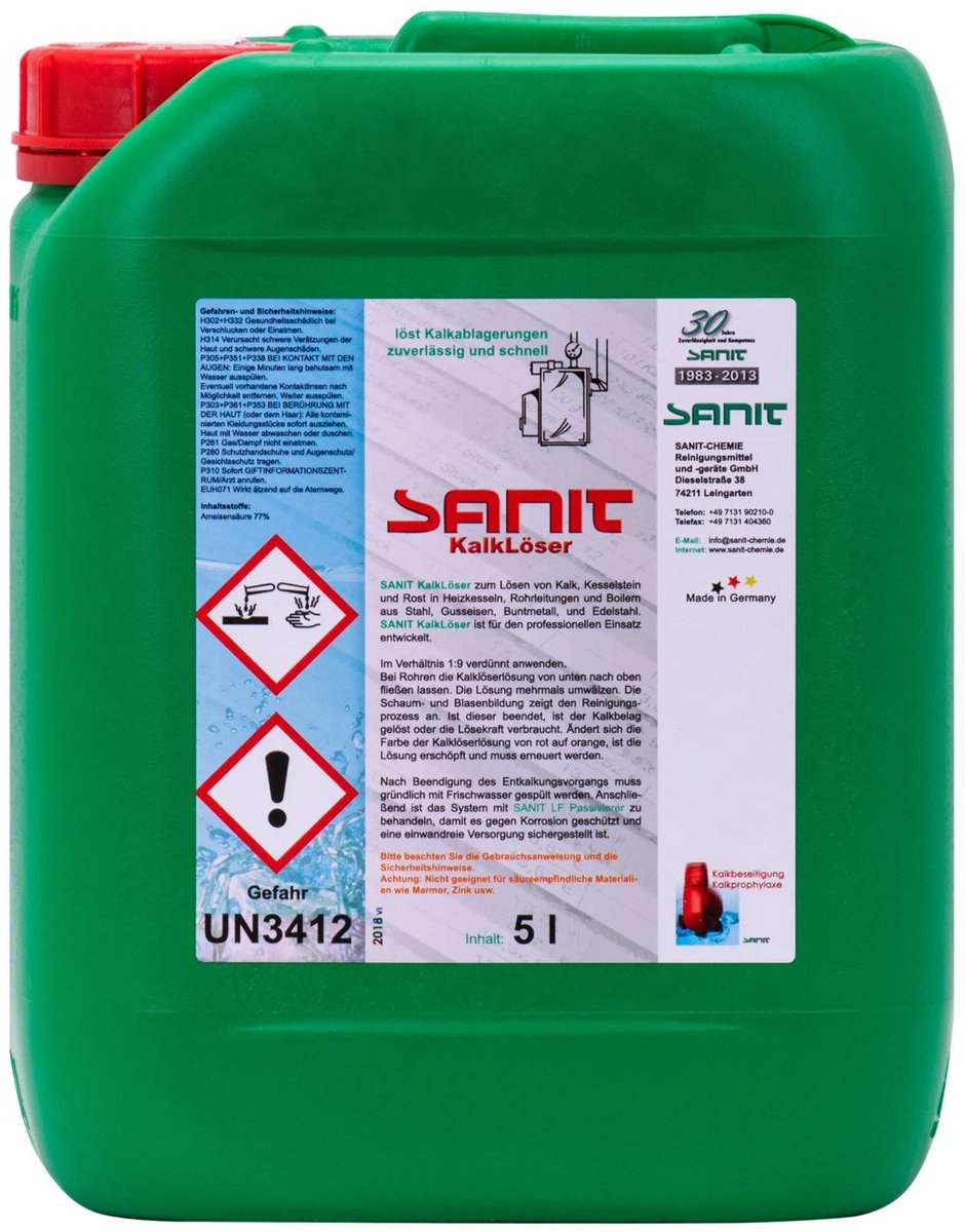 Kalkreiniger 5L Krachtige Sanitair Reiniger Antikalk Kalkaanslag Verwijderaar
