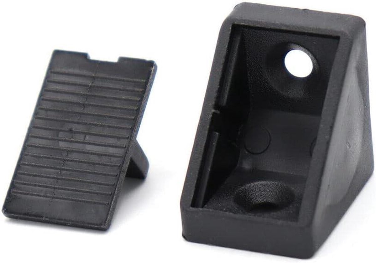 Korpusverbinders Hoekverbinder - Hoekstuk Bevestiging - Meubels Versterken - Universele Kunststof - 24 x 24 x 19 mm - Zwart