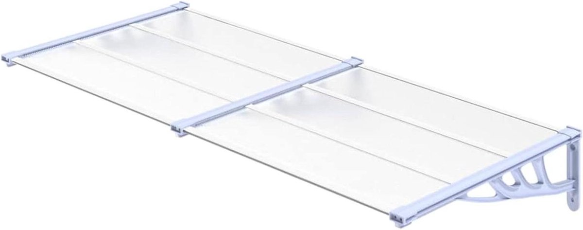 Deur luifel - Overkapping entree - Bescherming tegen weer - Polycarbonaat platen - 199 x 90 cm - Grijs en transparant