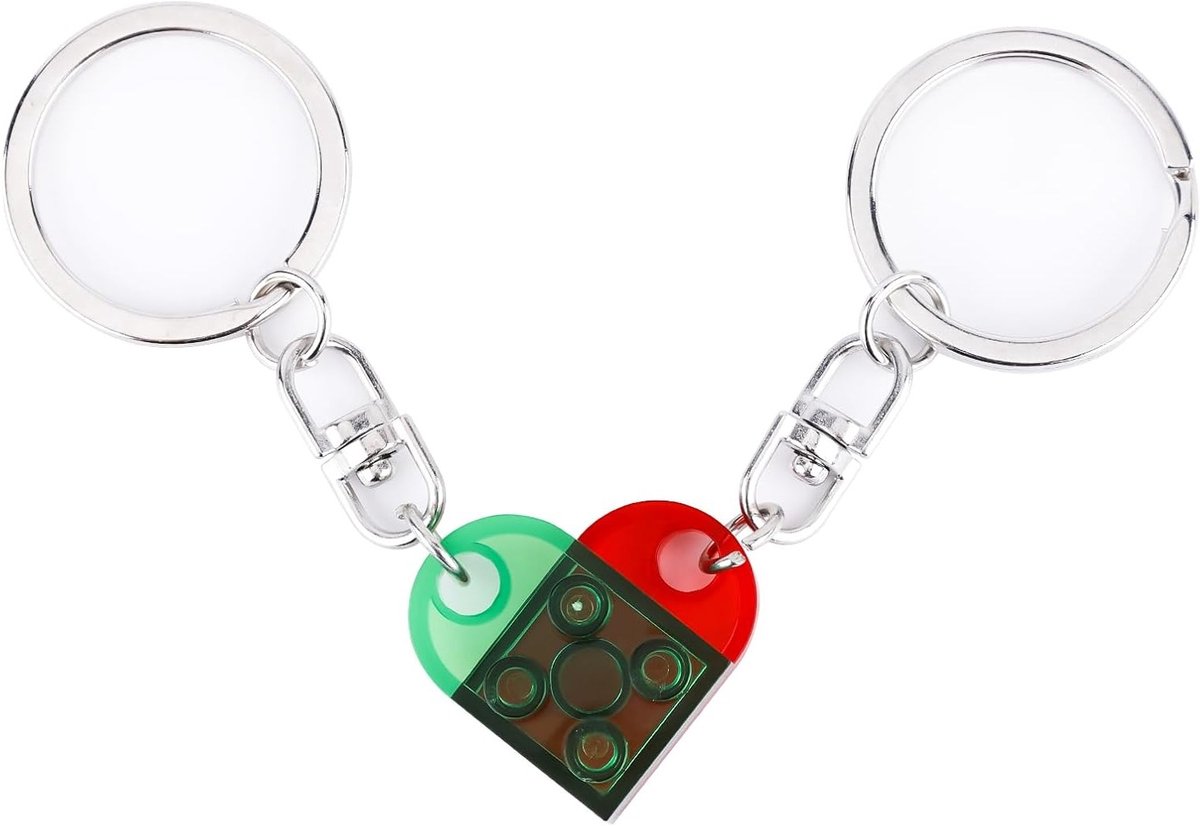 Set van 2 Hart Sleutelhangers voor Stellen - Perfecte Matching Decoraties voor Vrienden, Verjaardag, Kerst en Valentijnsdag
