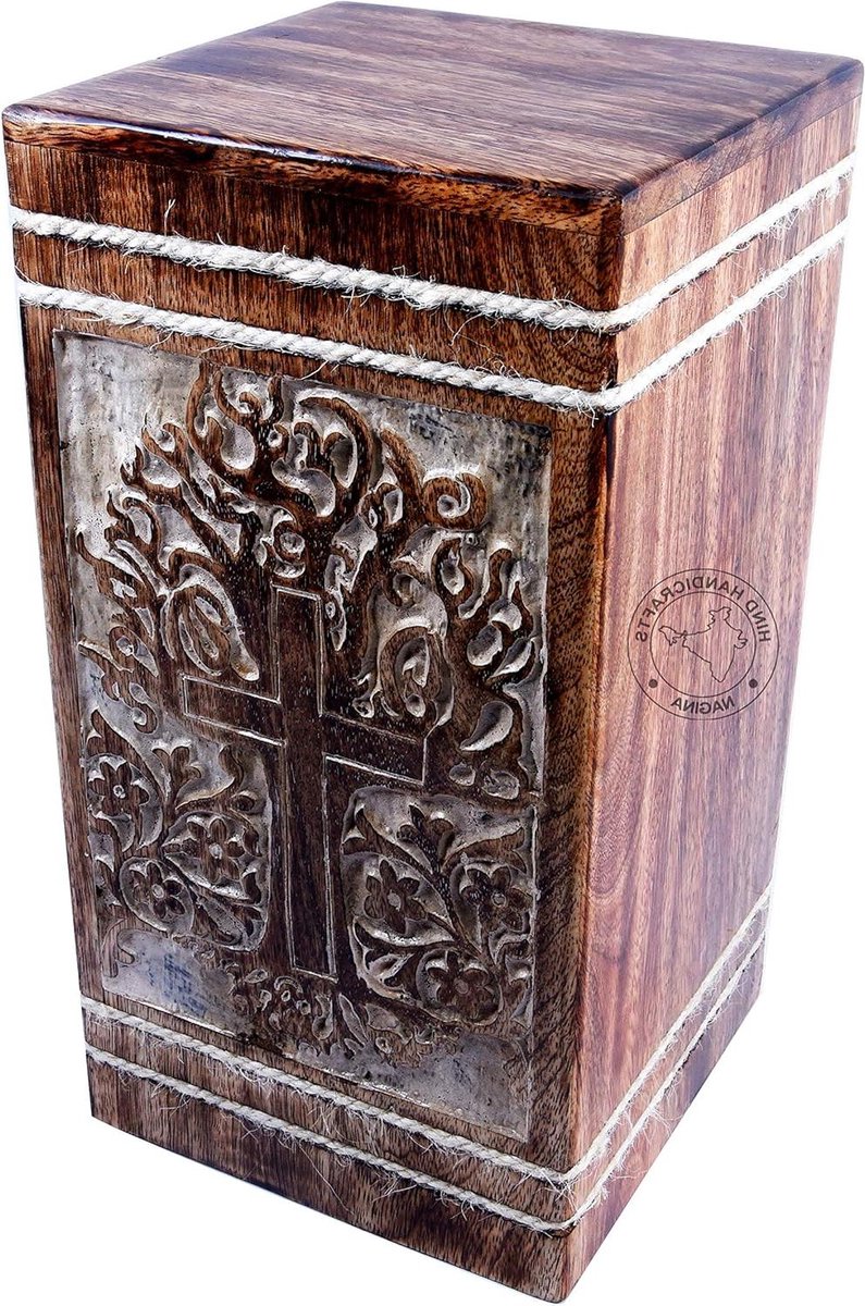 Houten Urn As - Crematie Urn Hout - Herdenking Geliefde - Handgemaakt Palissander Hout - 250 Kubieke Inch