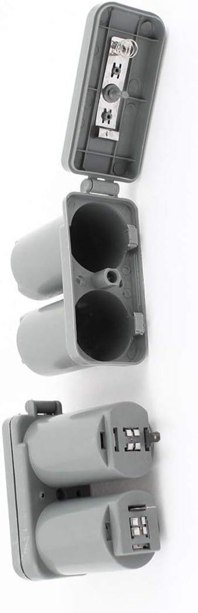 Accubak Boiler - Batterijhouder Opslag - Boiler Beschermen - Dubbele Compartimenten - 9 x 4.2 x 9 cm - Donkergrijs