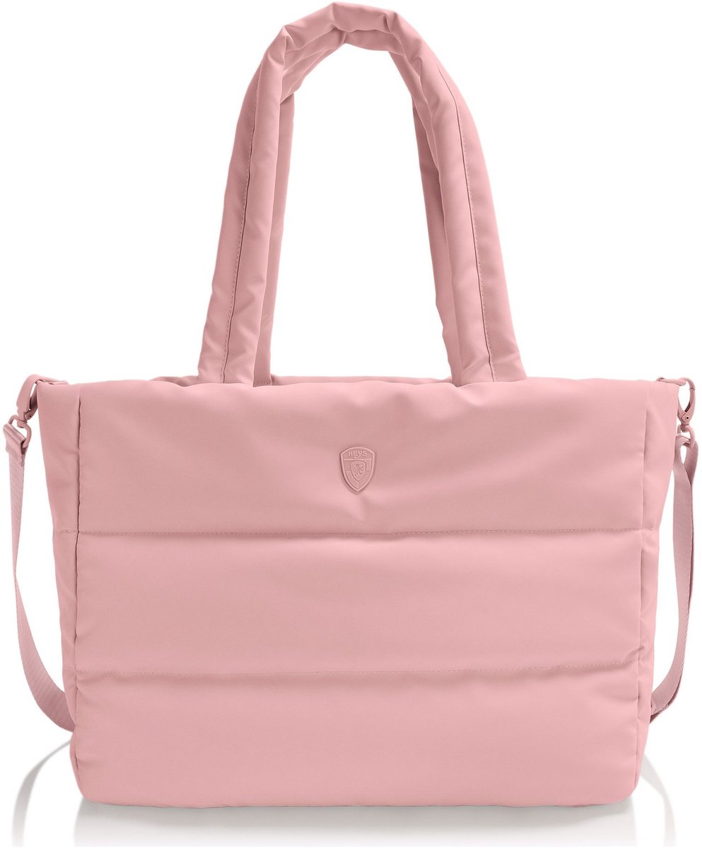 HEYS reistas schoudertas met laptopvak The Puffer Travel Tote Rose roze