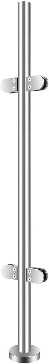 Leuningpaal RVS - Balustrade Paal - Balkon Afzetten - 316 Roestvrij Staal - 110 cm Hoog - Zilver