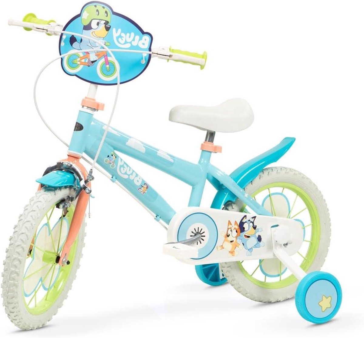 Kinderfiets Bluey - Jongensfiets Meisjesfiets - Leren Fietsen - Stevige Constructie - 14 inch - Blauw
