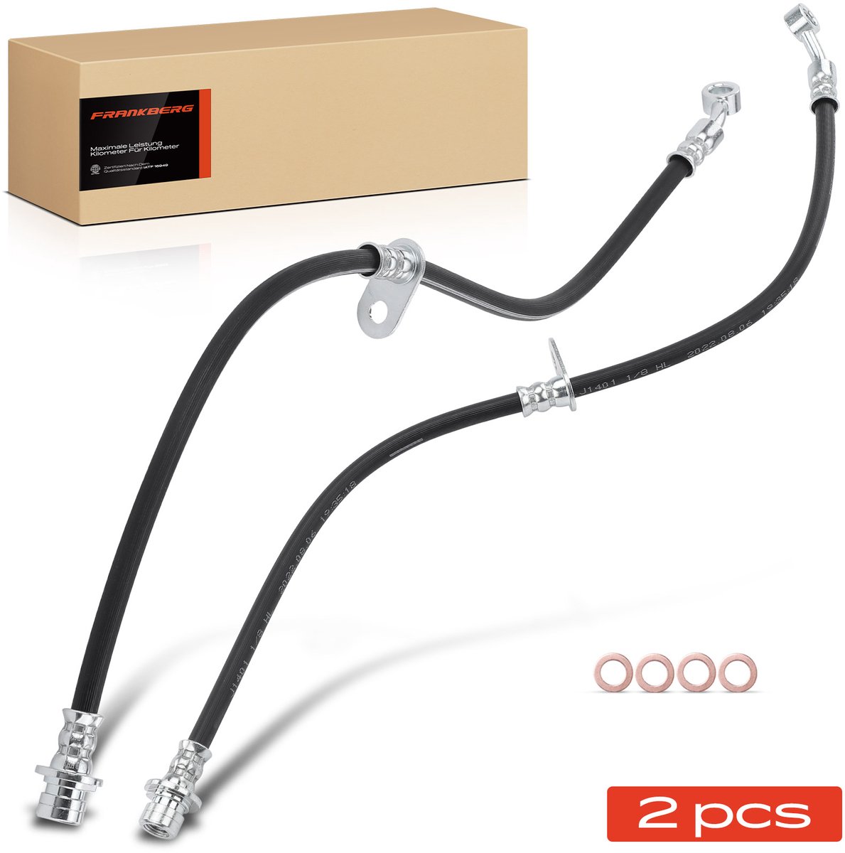 Frankberg 2x remslang voor links/rechts voor Honda Civic VIII 1.3L