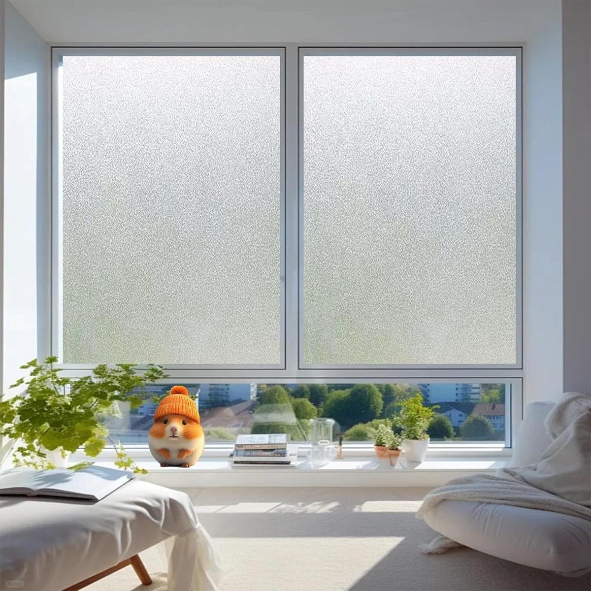 Raamfolie - Privacyfolie Glasfolie - Privacy Creëren - Zonder Lijm - 45 x 230 cm - Mat