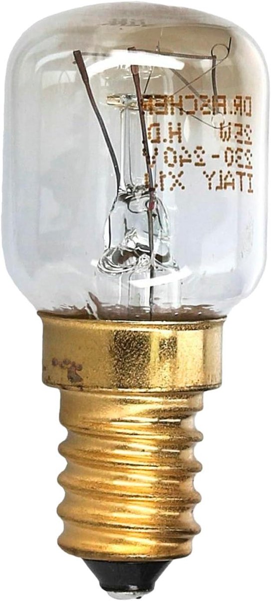 Koelkastlamp E14 - Lamp voor koelkast - Verlichting koelkast - Originele code 6070024 - 25 W Ø 25 mm - Transparant