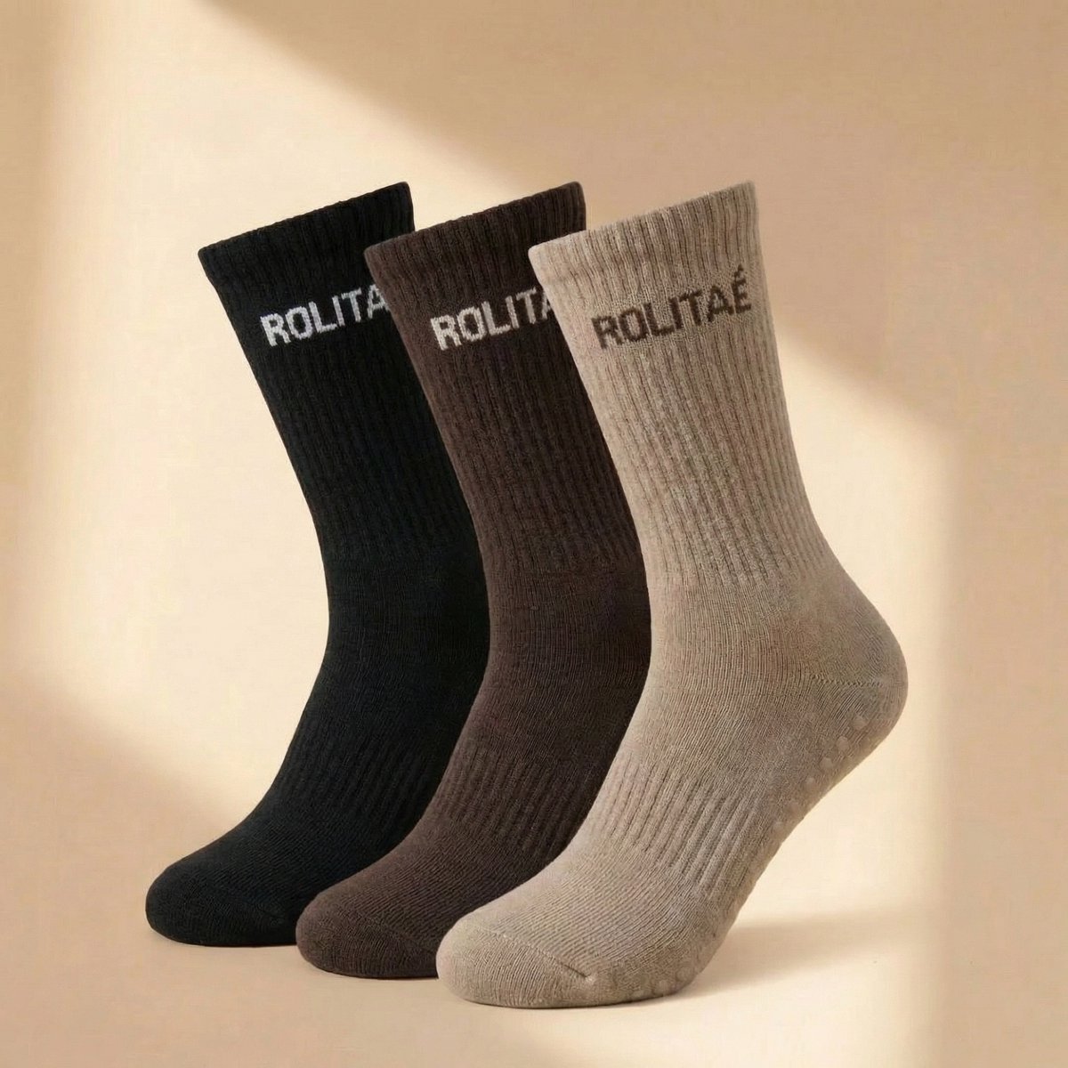 Rolitaé Yoga & Pilatessokken Triple Pack | Classic | 3 Paar Anti-Slip Gripsokken | Maat 39-42
