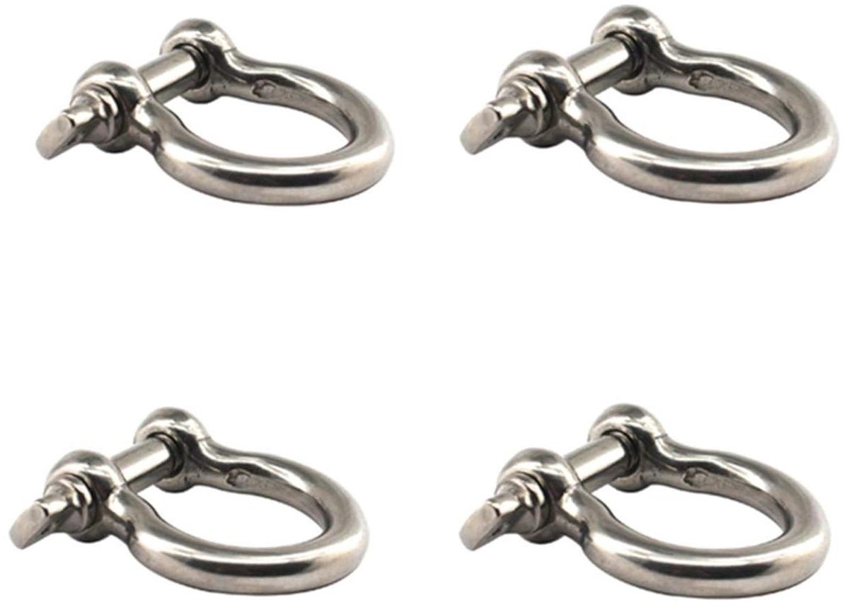 Hefklem M12 - Ketting gesp - Zware lasten tillen - Roestvrij staal - 4 stuks - Zilver