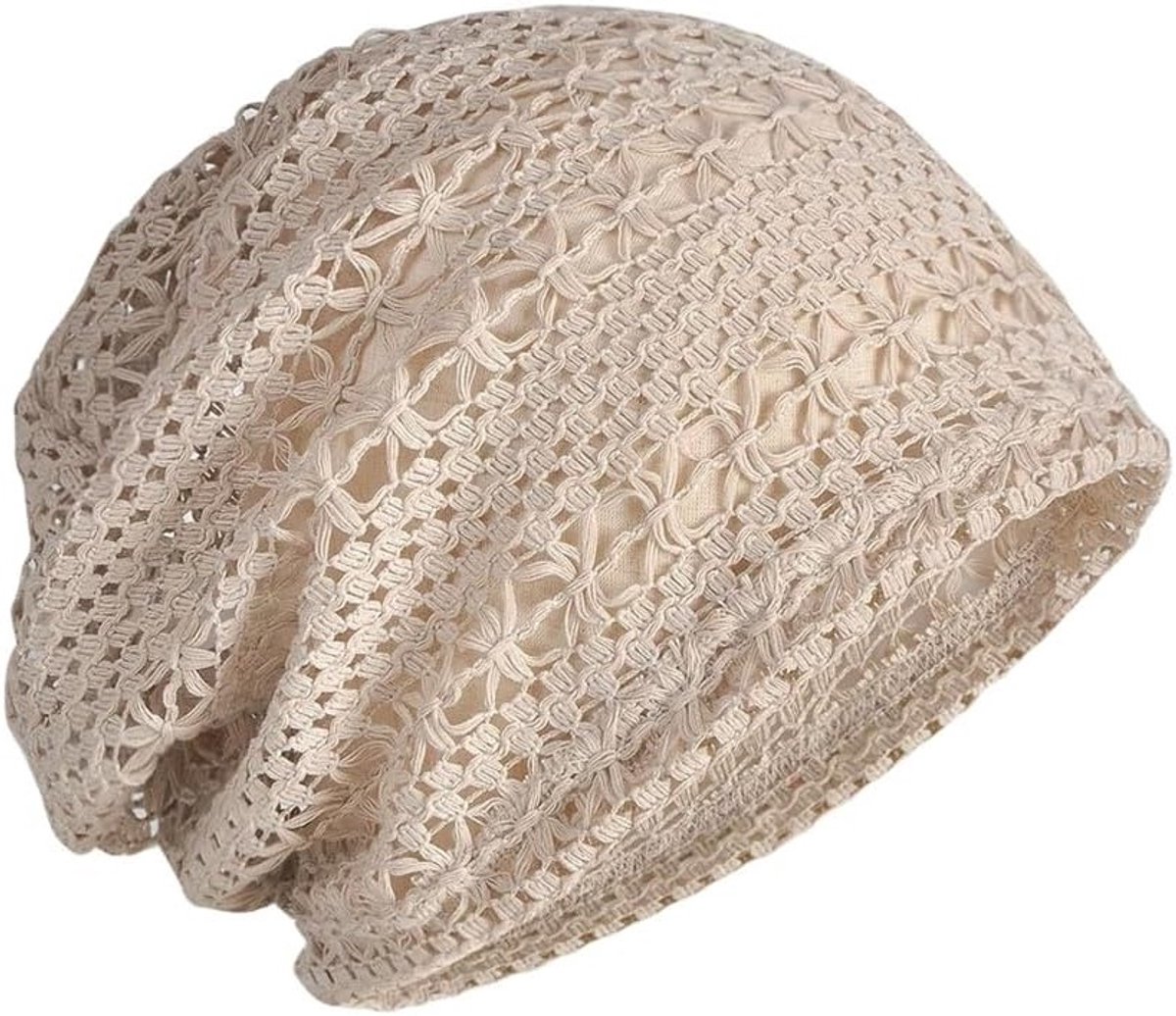 Handgemaakte Gehaakte Zomerhoeden voor Dames, Lichte Slouch Beanie en Vintage Cutout Hoed voor Lente en Zomer Activiteiten
