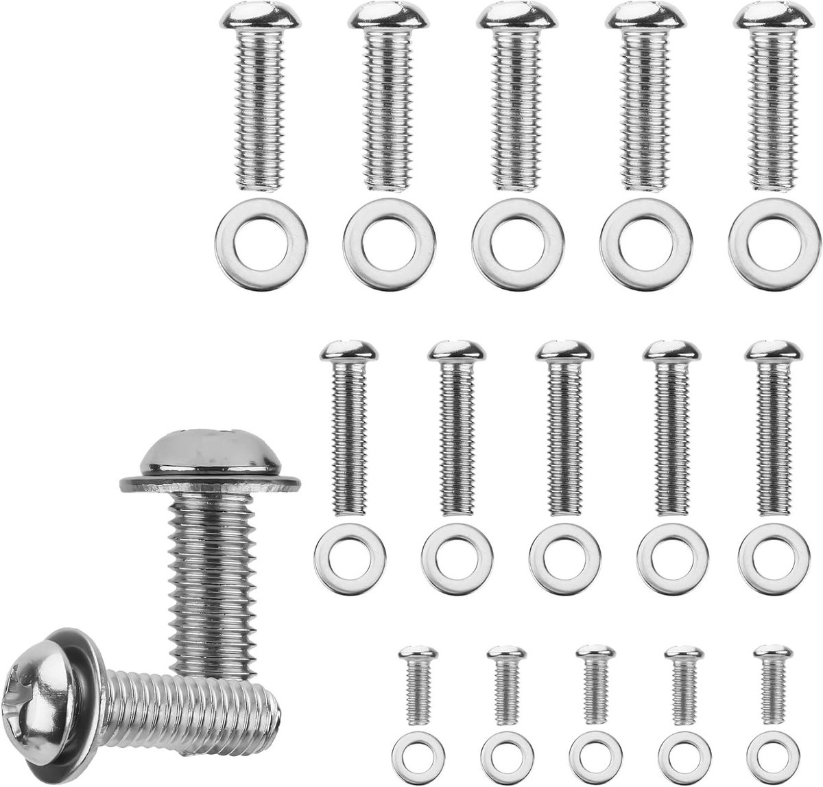 30-delige TV Bevestigingsschroeven Set, Universele Bevestigingshardware voor M4 M6 M8, Wandmontage Schroeven en Spacer Accessoires voor Monitorbeugels