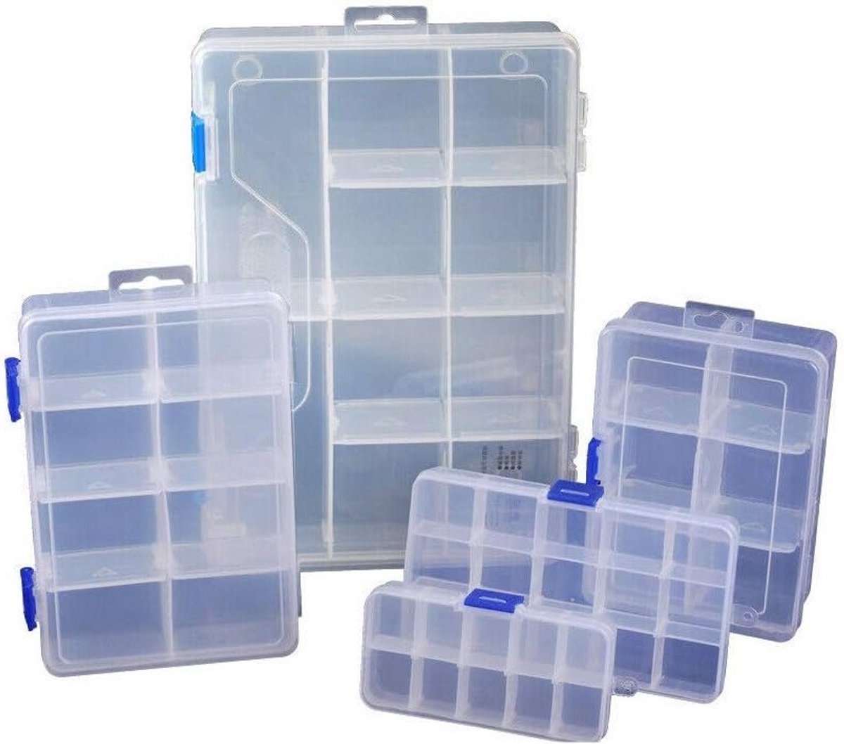 Plastic Doorzichtige Opbergdoos voor Sieraden en Accessoires, 10 Vakken, Perfect voor Oorbellen, Kralen en Gereedschap voor Juwelenmaken