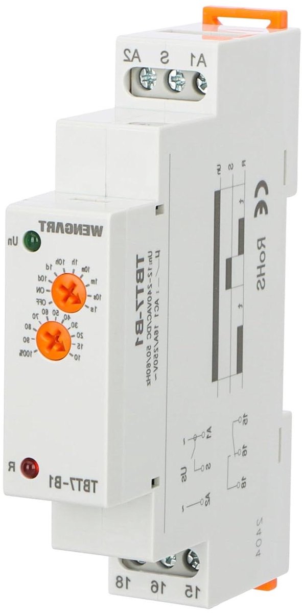 Tijdvertragingsrelais - Instelbare Timer - Belasting Vertragen - Universele Grootspanning - 18mm Breedte - Grijs