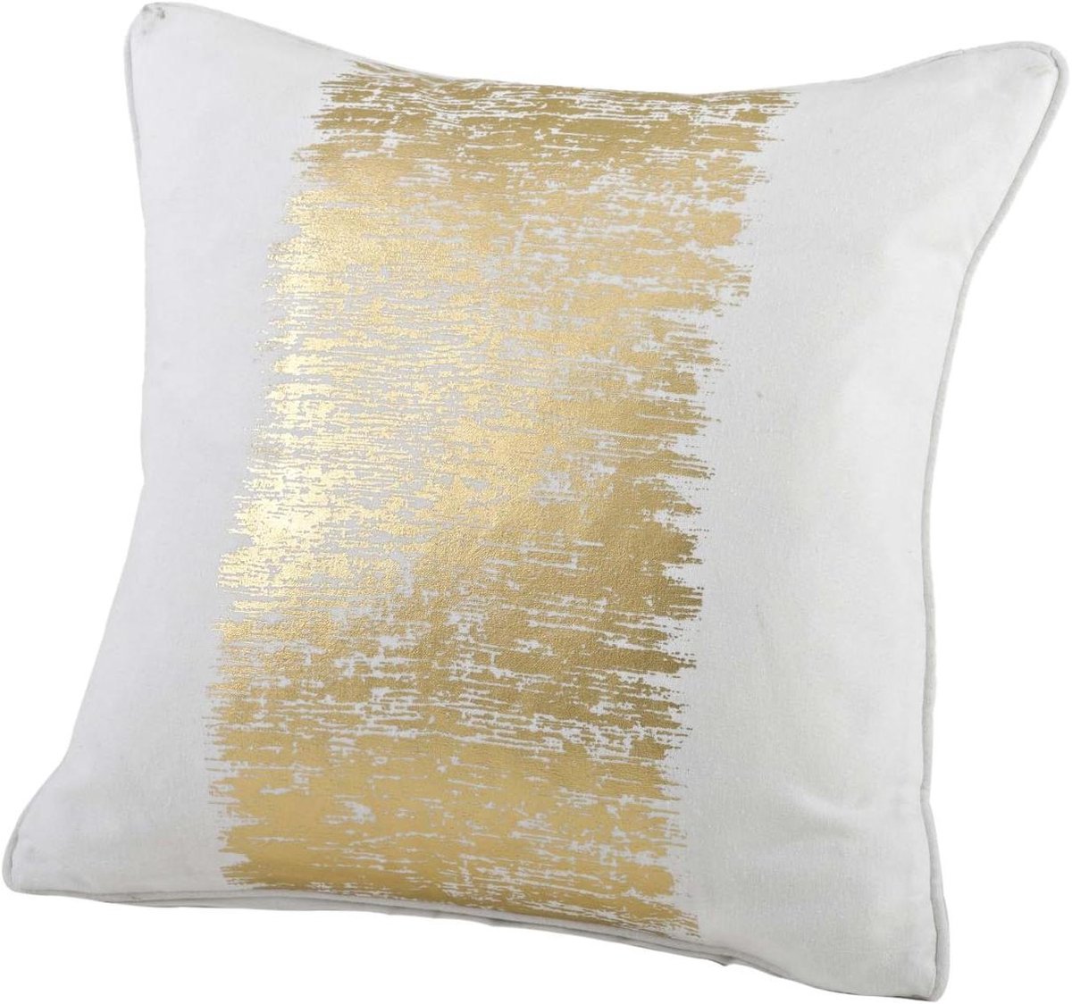 Decoratief Kussen - Sierkussen Katoen - Woonkamer Aankleden - Metallic Band Design - 50 cm - Goud