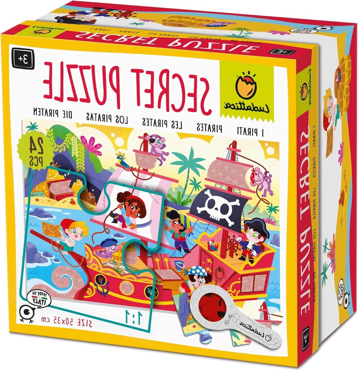 Geheime Puzzel Piraten - Kinderspel Speelgoed - Kinderen Leren Spelen - Twee Spellen In Eén - 50 x 35 cm