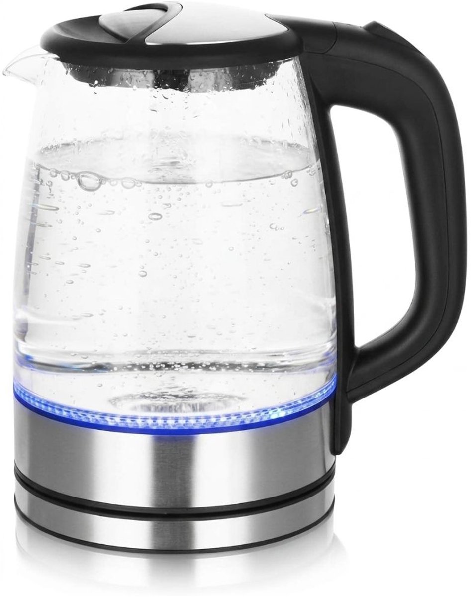 DnA® Waterkoker - Waterkoker Met Temperatuurregeling - Waterkoker Glas - Zilver - 23cm x 17cm x 25cm