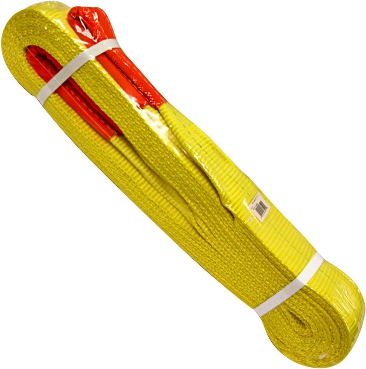 Platte Sling - Hijsstrop Oog tot Oog - Vracht Zekeren - 2-laags Heavy Duty - 3" x 20' - Geel