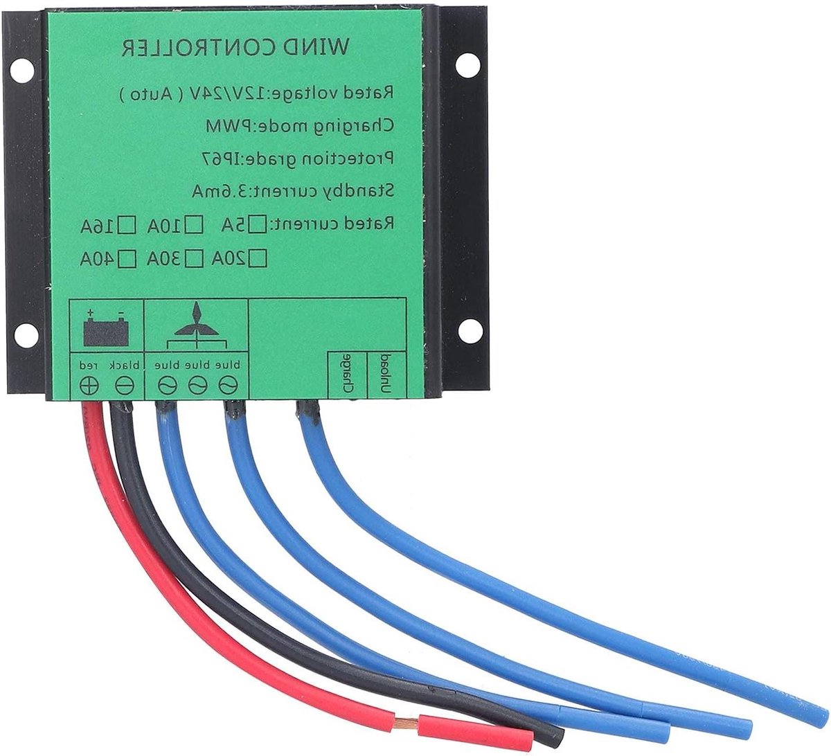 Windgenerator Laadregelaar - Windenergie Controller - Batterij Opladen - IP67 Waterdicht - 12V/24V - Aluminium