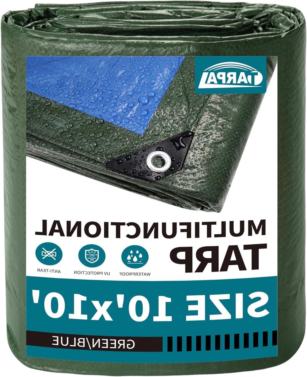 Waterdichte Tarp - Zeil Regenscherm - Bescherming Buiten - Dubbelzijdig Gebruik - 3x3 meter - Groen Blauw