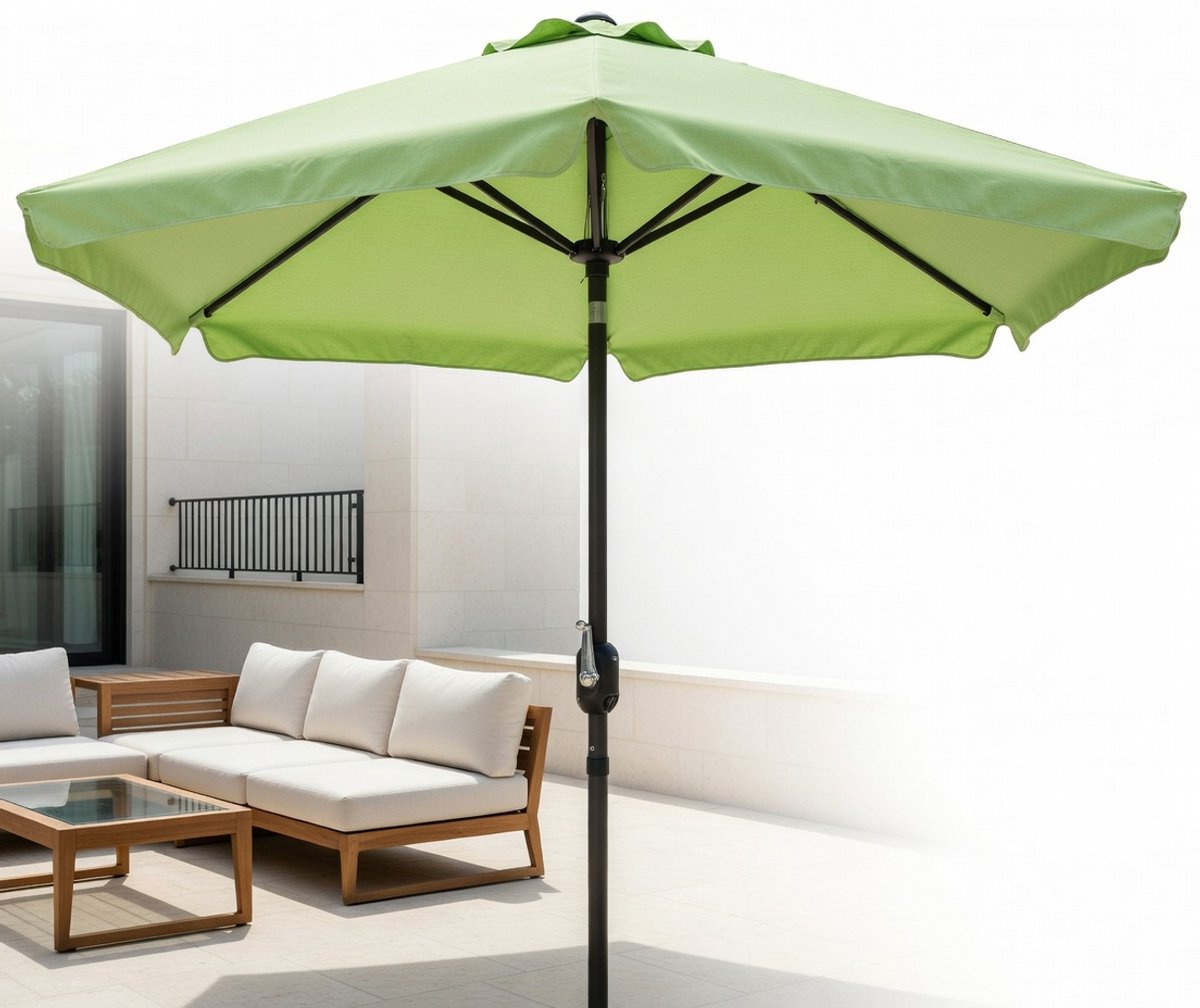 Halve Parasol 2,7m (270 cm) met Kurbel en UV-Bescherming – Balkon & Tuin Wandparasol Half Rond, Weerbestendig Terras Zonnescherm – MedaHomeStore