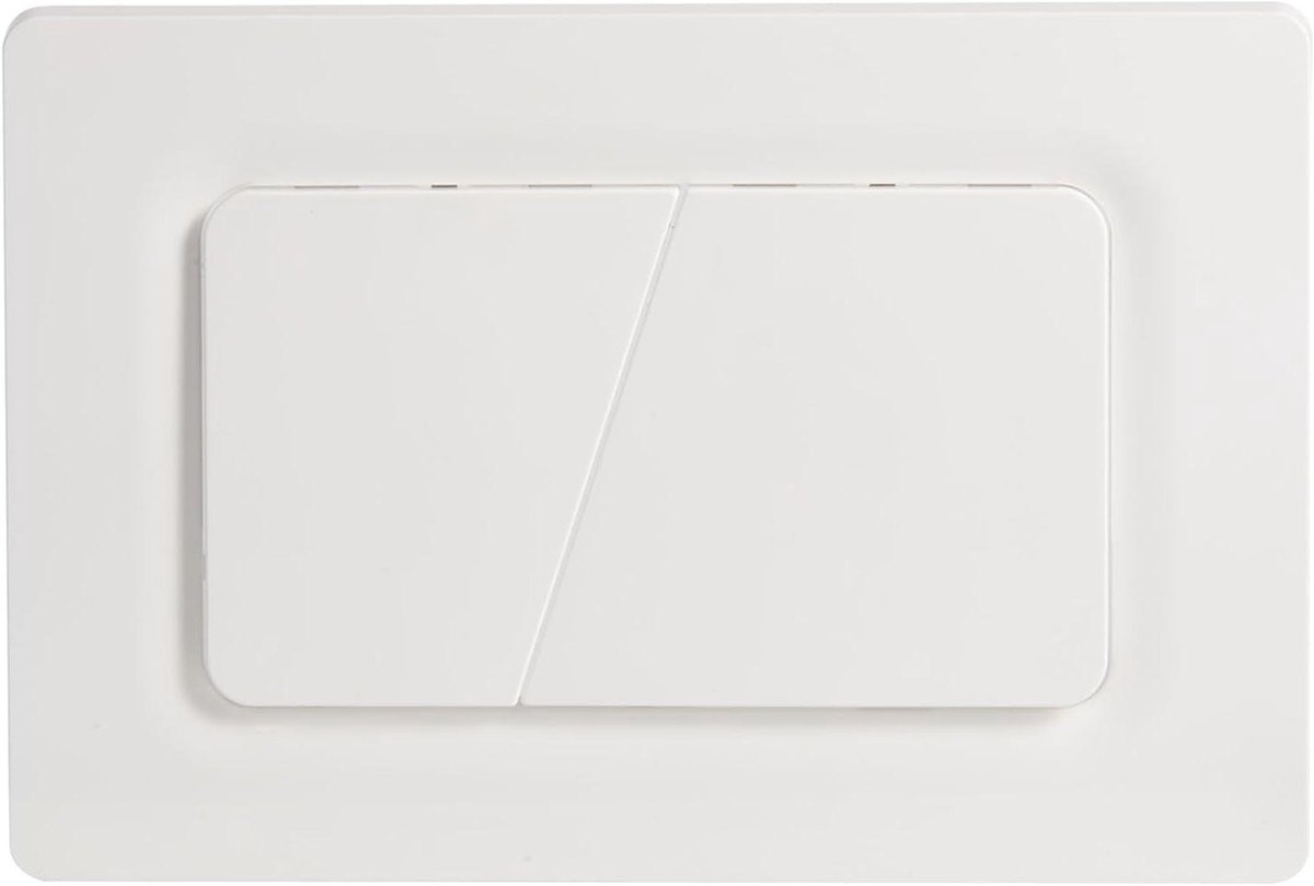 WC Bedieningsplaat - Spoelplaat Duoknop - Toilet Spoelen - Dubbele Spoeling - 24.6 x 16.4 cm - Mat Wit