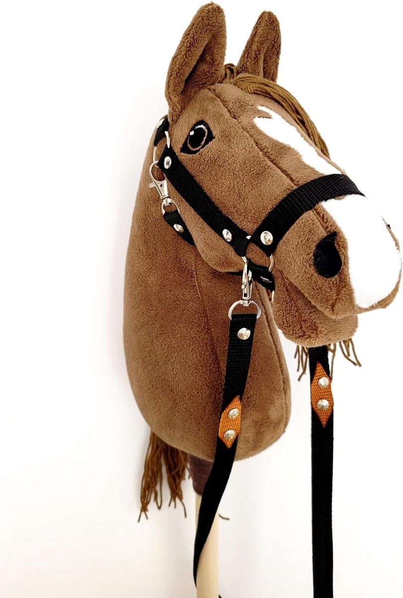 Stokpaard A4 - Hobby Horse Paard - Spelen en Fantaseren - 100% Handgemaakt - 24 cm x 30 cm - lichtbruin