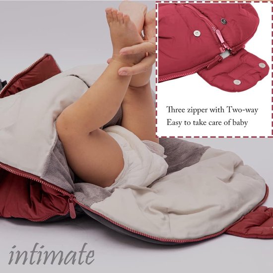 Voetenzak Kinderwagen - Baby slaapzak deken - Baby warm houden - Waterafstotend winddicht - One size - Roos Rood — afbeelding 2