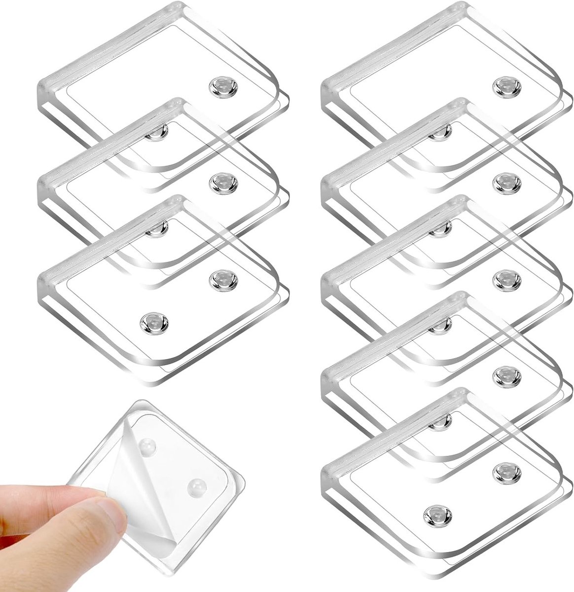 8 Stuks Zelfklevende Douchestang Clips - Transparante Winddichte Gordijnclips voor Badkamer en Douche, Ideaal voor het Voorkomen van Waterlekkage