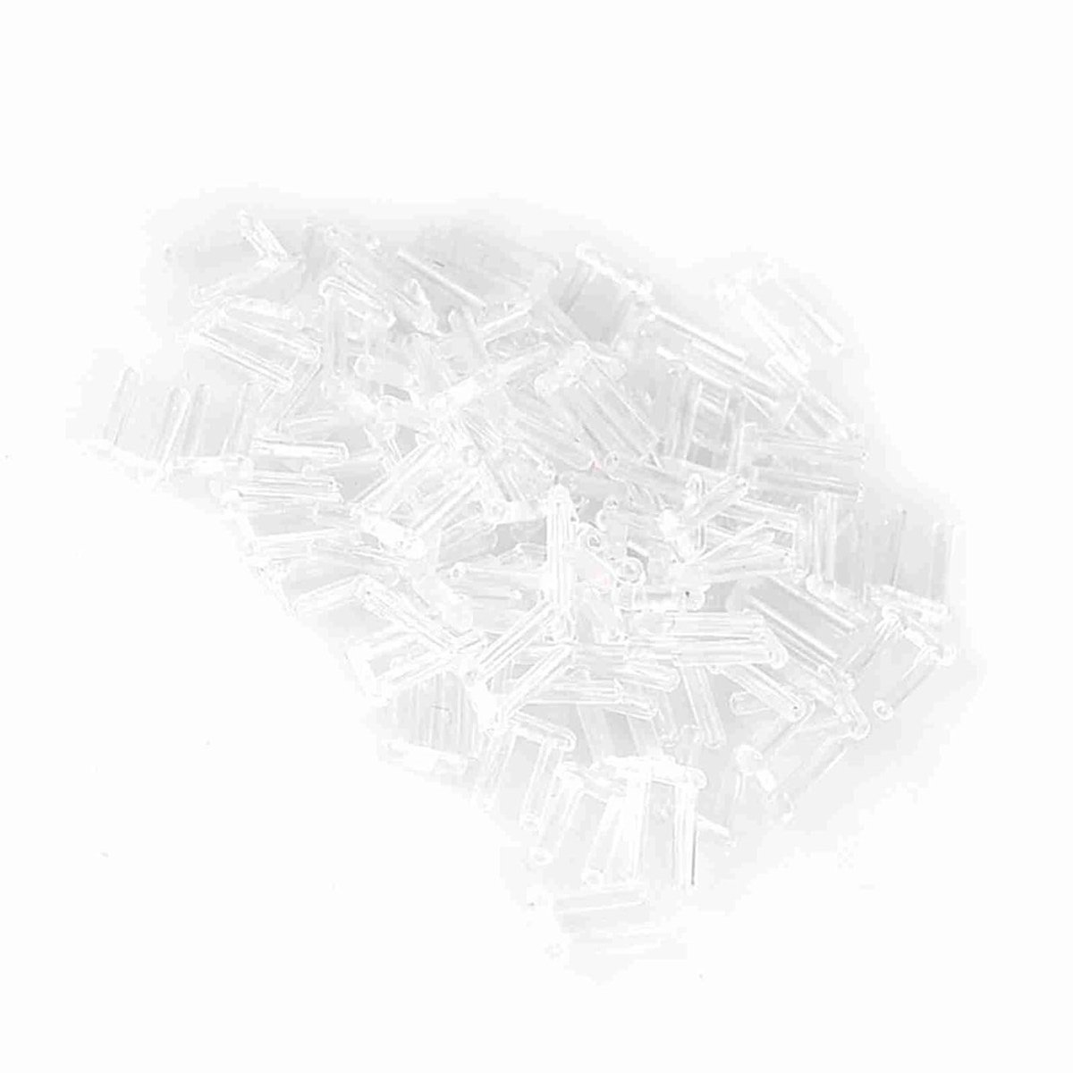 100 Stuks Duidelijke Plastic Compressiesleeves voor Rimless Brillen - Herstelaccessoires 1.4 x 0.8 x 7 mm, Ideaal voor Brilreparatie en Onderhoud