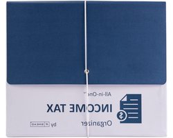 Belasting Organisator - Fiscale Documenten Map - Belastingaangifte Voorbereiden - 13 Uitbreidende Vakken - Letterformaat - Marineblauw