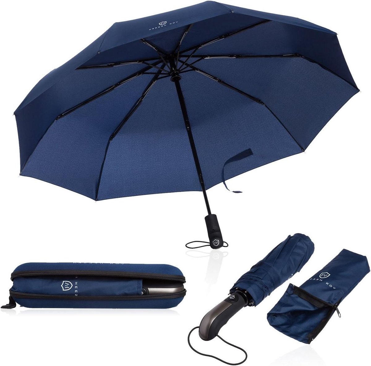 Stormparaplu - Klap paraplu - Bescherming tegen regen - Windproof tot 140 km/u - 95 cm - Blauw