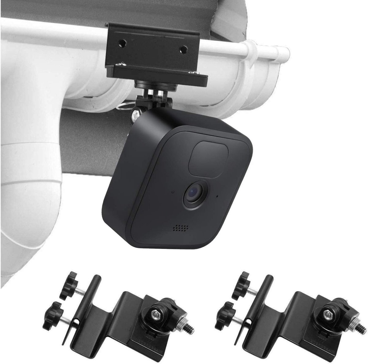 Camerahouder Dakgoot - Bevestiging Camera - Veilige Camera Observatie - 360 graden Draaibaar - 2 stuks - Zwart