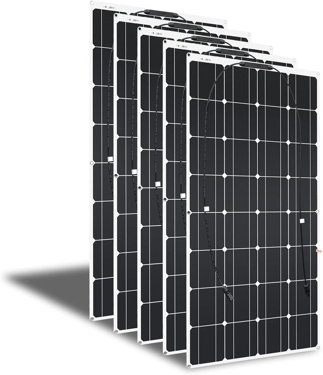Flexibel Zonnepaneel - Opvouwbaar Paneel Zonne - Energie Opwekken Buiten - Ultra Lichtgewicht Ontwerp - 500W - Zwart